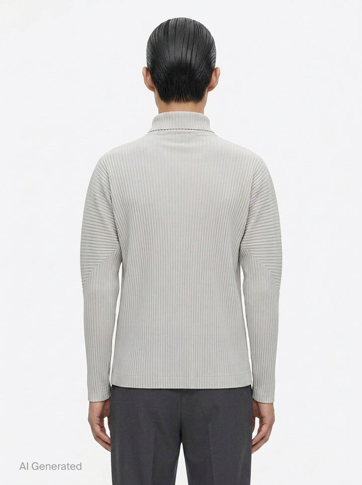 Ribbed Turtleneck Long Sleeve Top | Homme Plissé Issey Miyake | Club21 - back