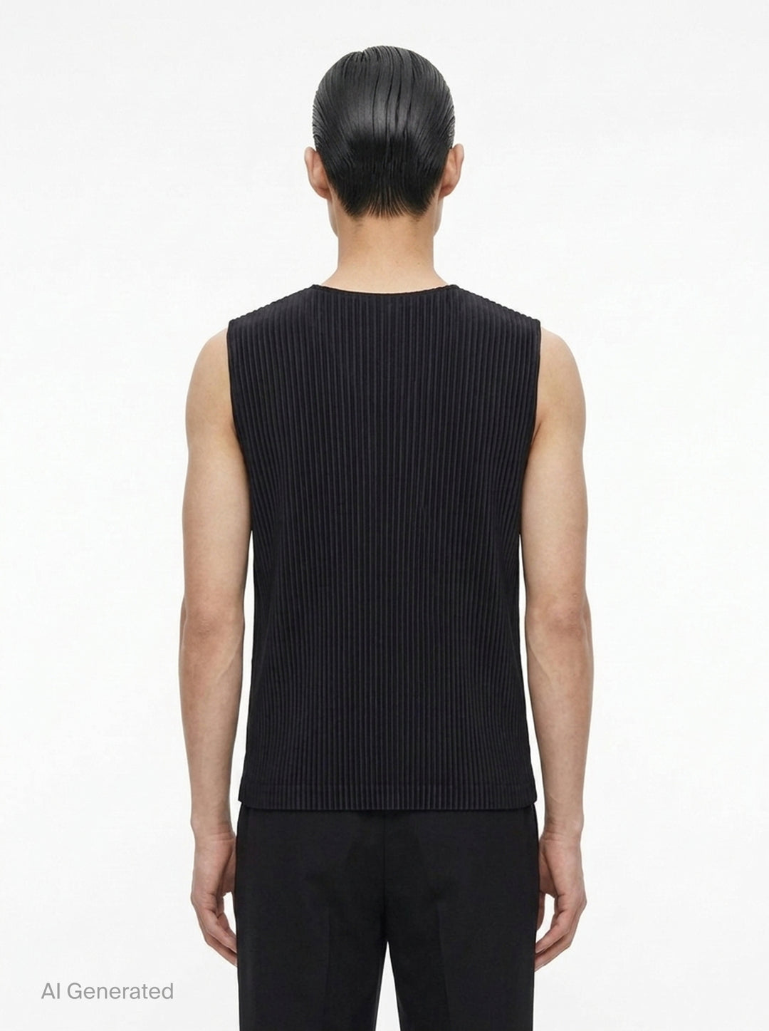 Ribbed V-Neck Knit Vest | Homme Plissé Issey Miyake | Club21 - back
