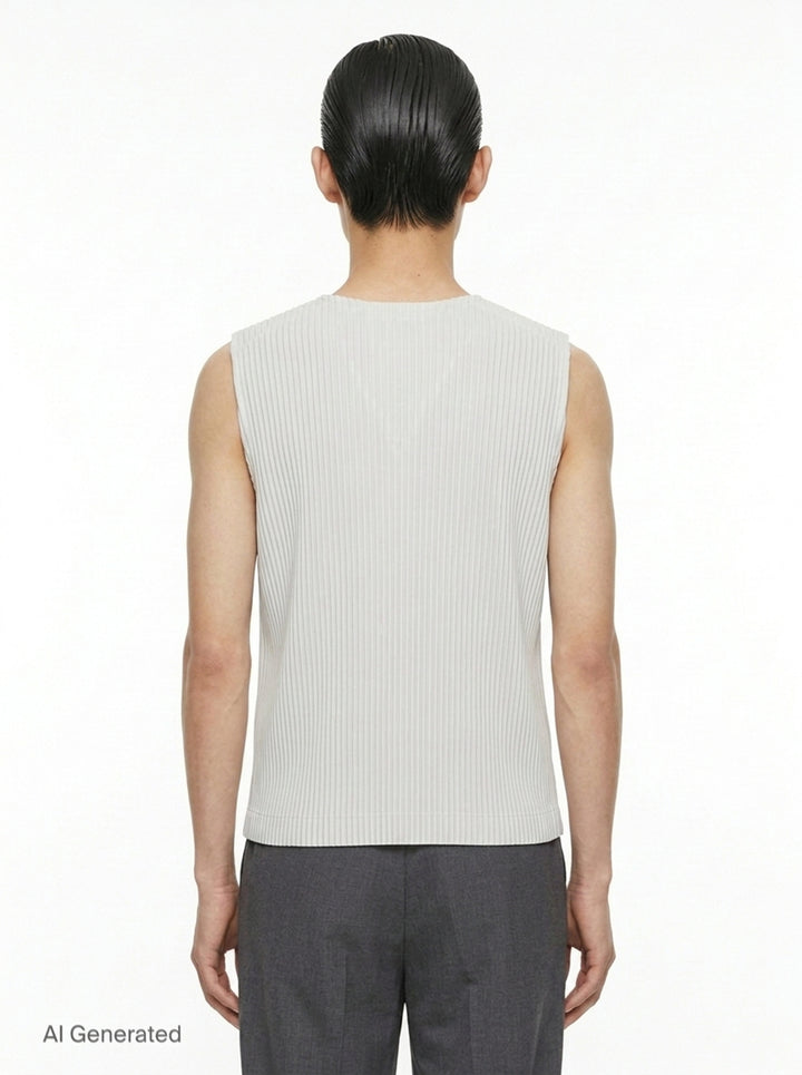 Ribbed V-Neck Knit Vest | Homme Plissé Issey Miyake | Club21 - back