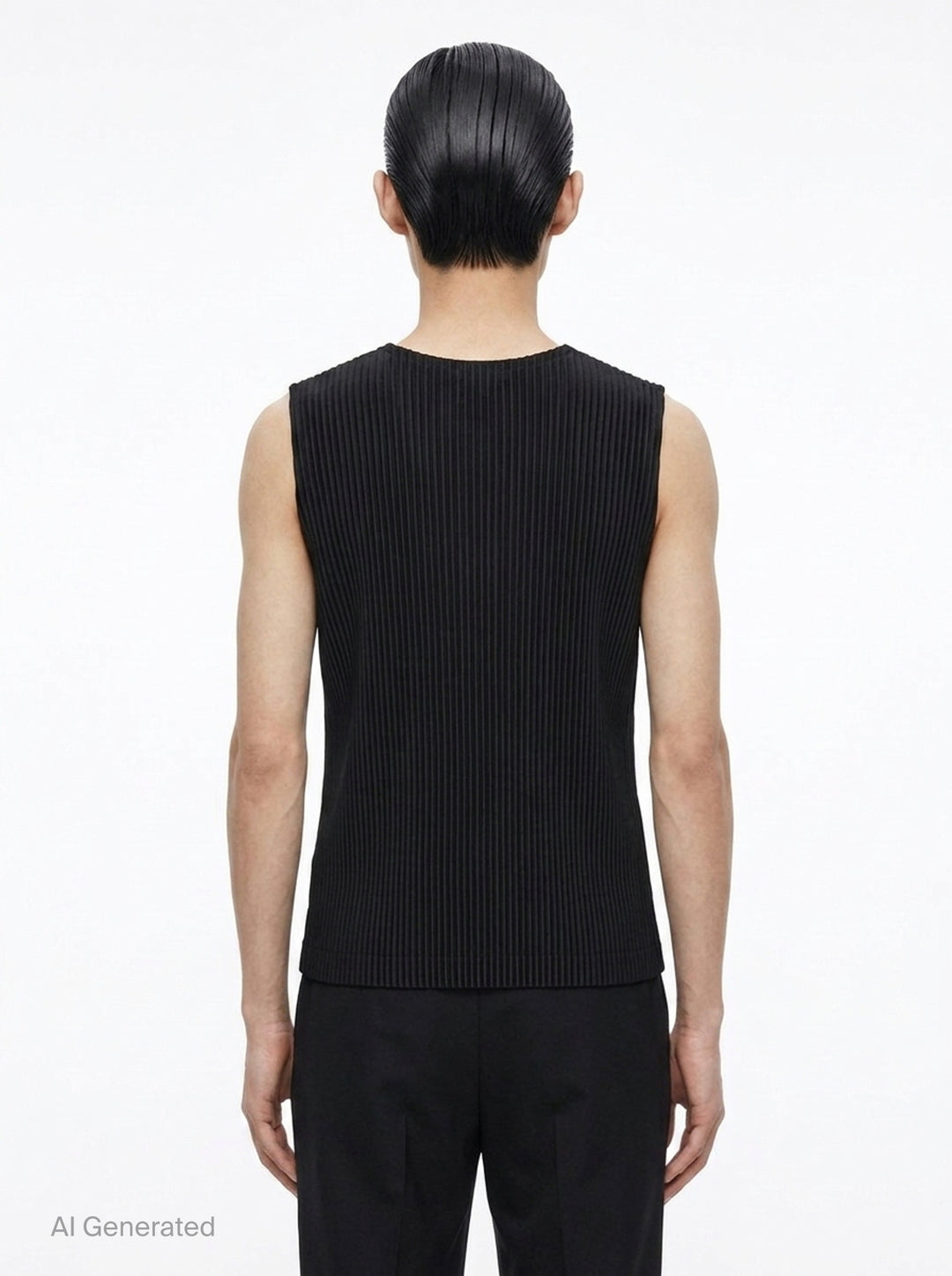 Ribbed V-Neck Knit Vest | Homme Plissé Issey Miyake | Club21 - back