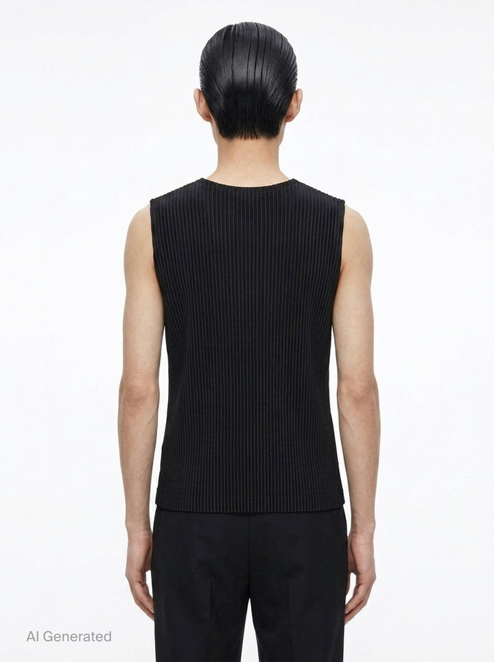 Ribbed V-Neck Knit Vest | Homme Plissé Issey Miyake | Club21 - back
