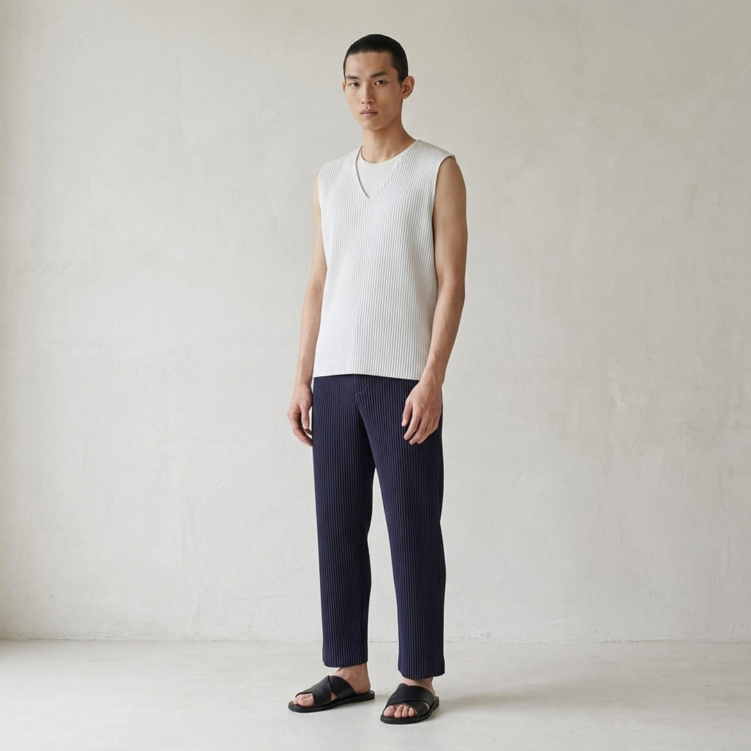 Ribbed V-Neck Knit Vest | Homme Plissé Issey Miyake | Club21 - lifestyle