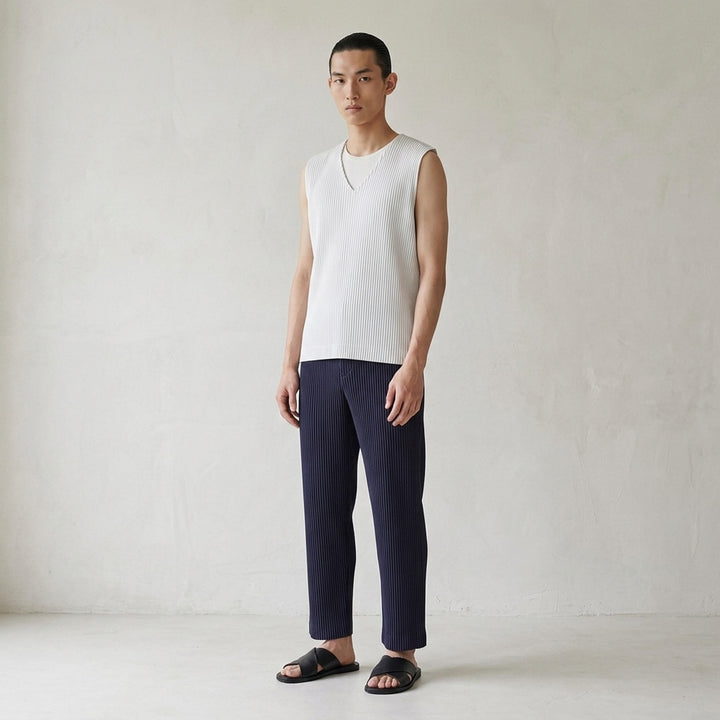 Ribbed V-Neck Knit Vest | Homme Plissé Issey Miyake | Club21 - lifestyle