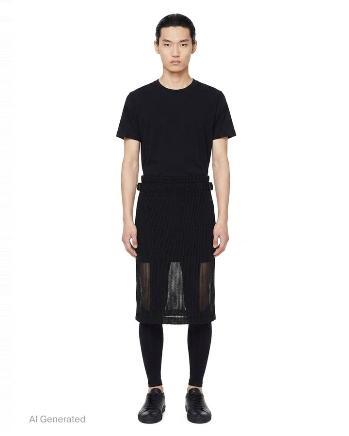 Rustic Mesh Pleated Skirt | Homme Plissé Issey Miyake | Club21 - front