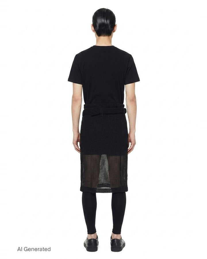 Rustic Mesh Pleated Skirt | Homme Plissé Issey Miyake | Club21 - back