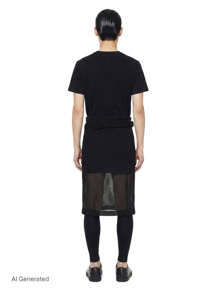Rustic Mesh Pleated Skirt | Homme Plissé Issey Miyake | Club21 - back