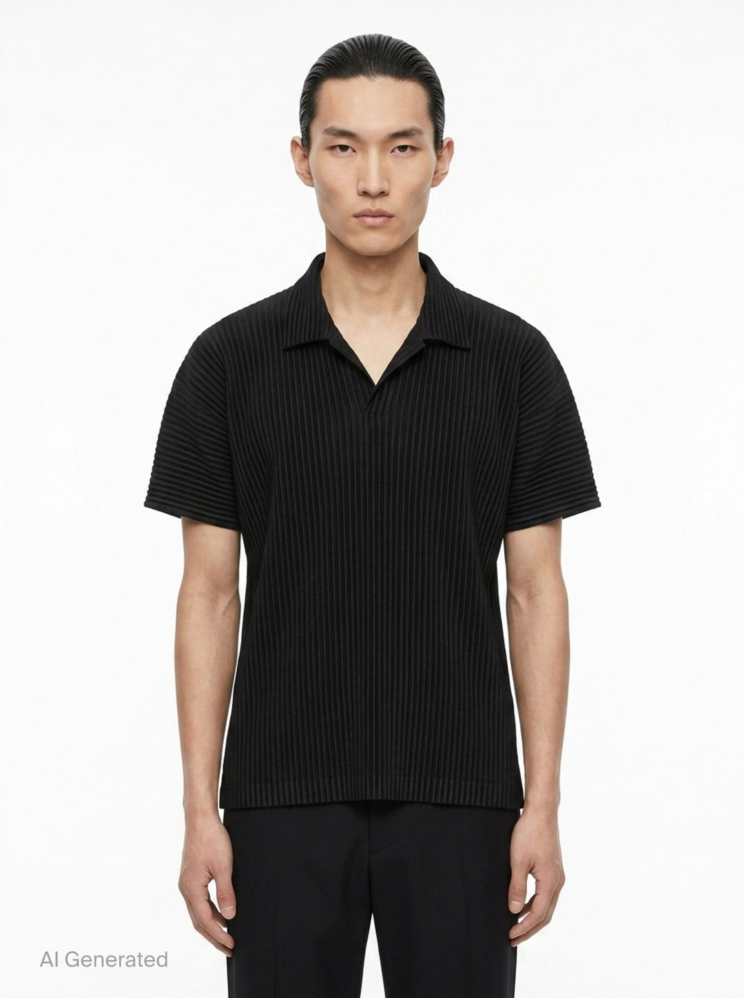 Short Sleeve Pleated Polo | Homme Plissé Issey Miyake | Club21 - front