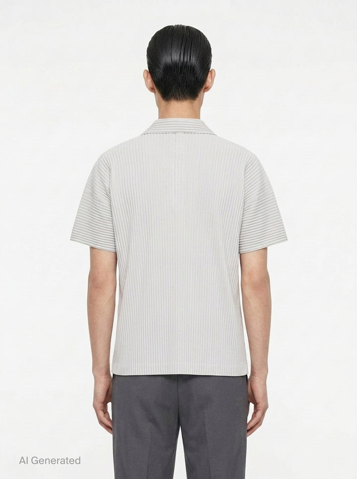Short Sleeve Pleated Polo | Homme Plissé Issey Miyake | Club21 - back