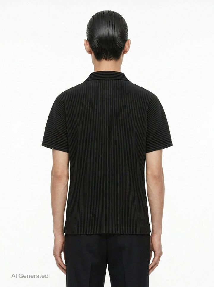 Short Sleeve Pleated Polo | Homme Plissé Issey Miyake | Club21 - back