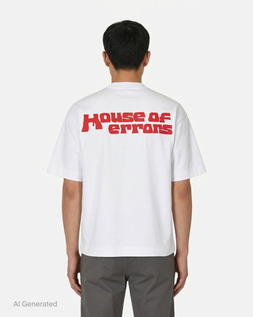 House of Errors All Seeing T-Shirt in washed charcoal with a large radiating eye graphic on the chest - back