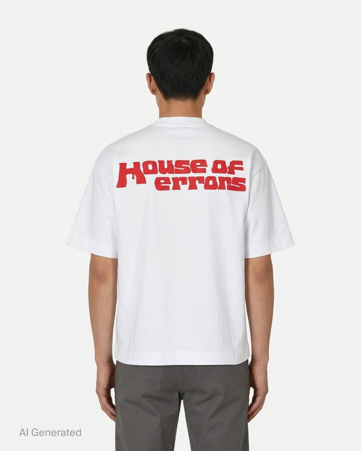 House of Errors All Seeing T-Shirt in washed charcoal with a large radiating eye graphic on the chest - back
