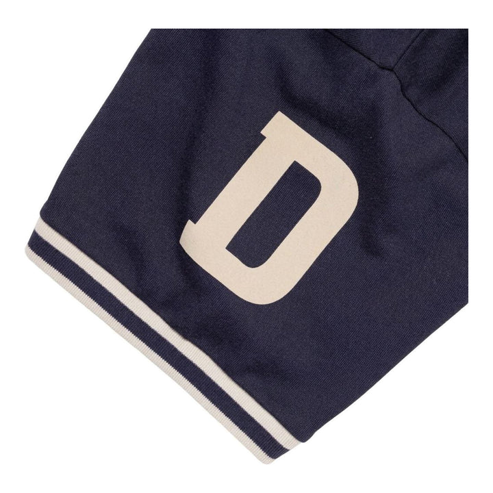 Human Made Athletic Short Sleeve Tee in navy with cream contrast ringer collar and cuff trim, varsity number on sleeve, and Human Made chest logo - packshot