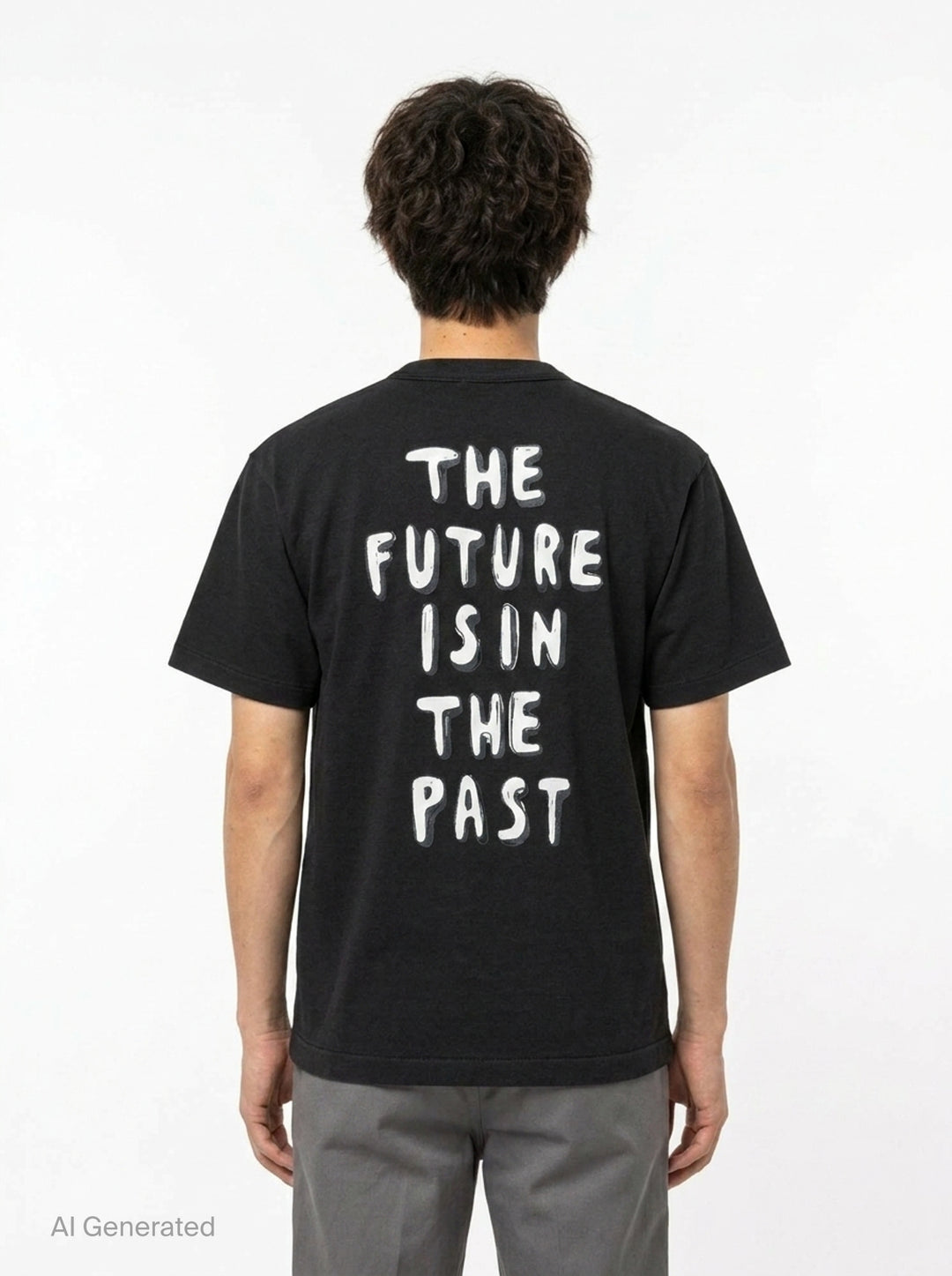 Human Made black short sleeve crew neck t-shirt with a large red hand-drawn heart graphic and 'Human Made' bubble lettering on the chest - back
