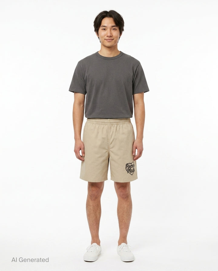 Heart Logo Beach Shorts | Human Made | Club21 - front
