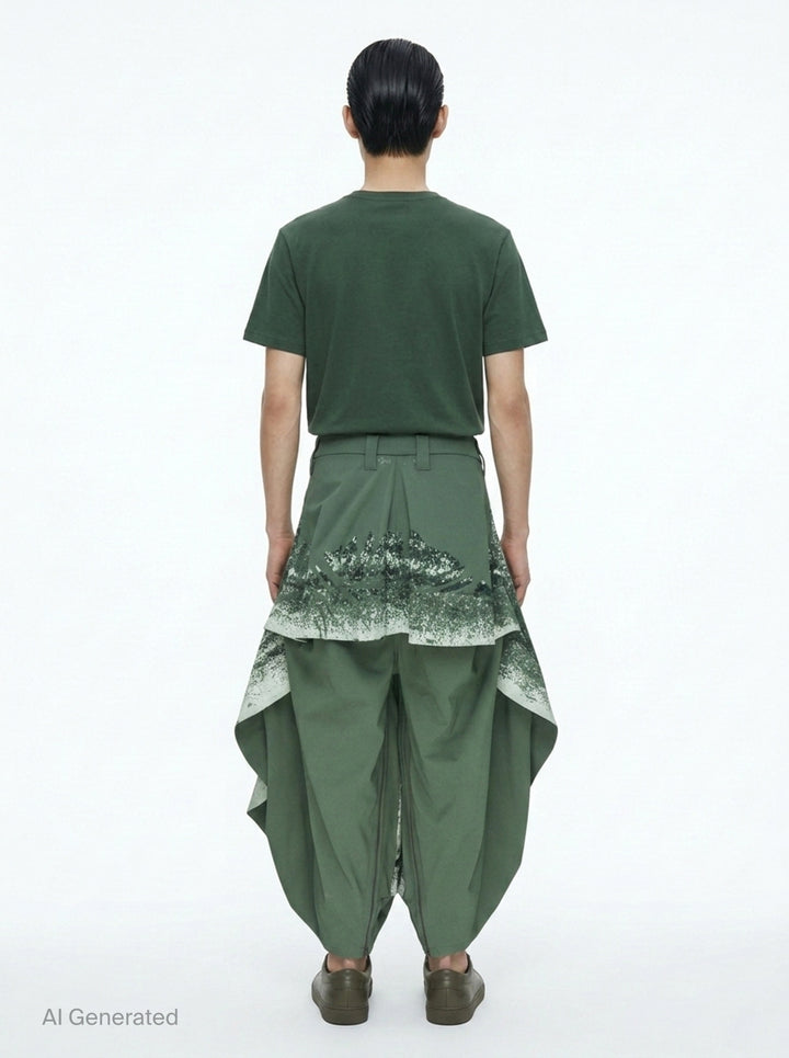 Marble Print Wide Woven Pants | IM MEN | Club21 - back