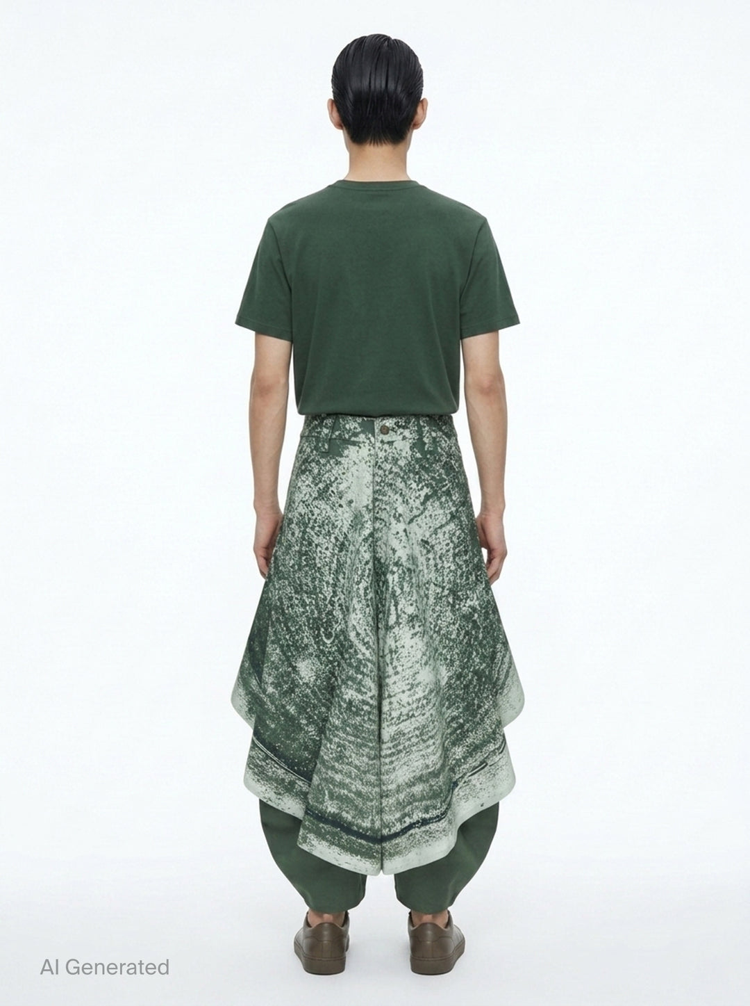 Marble Print Wide Woven Pants | IM MEN | Club21 - back