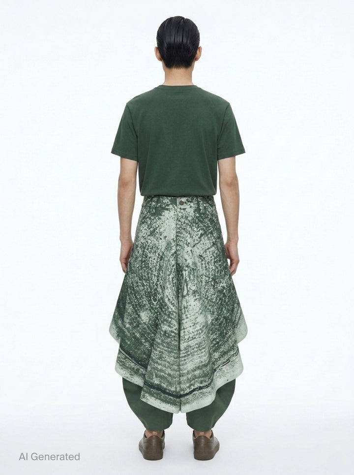 Marble Print Wide Woven Pants | IM MEN | Club21 - back