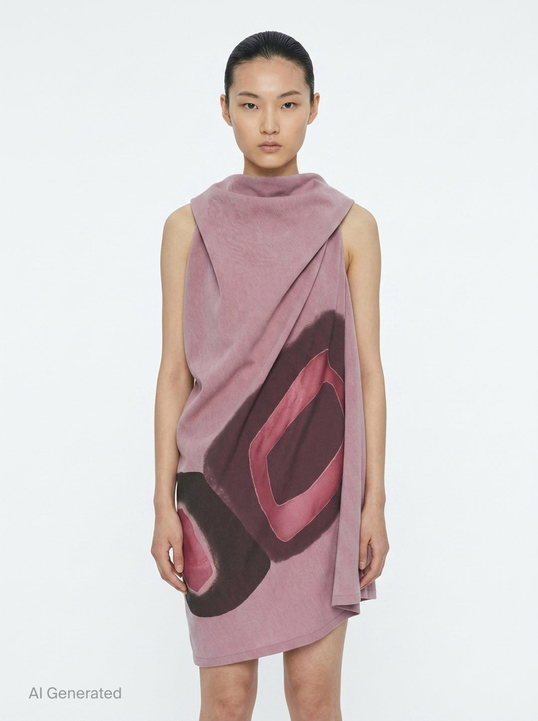 Abstract Print Draped Dress | Issey Miyake | Club21 - front