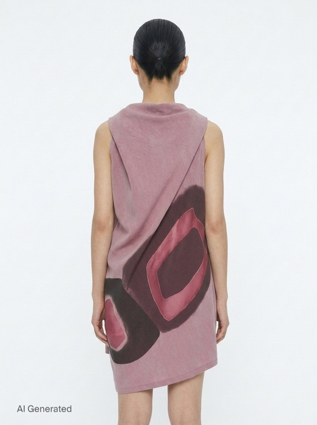 Abstract Print Draped Dress | Issey Miyake | Club21 - back