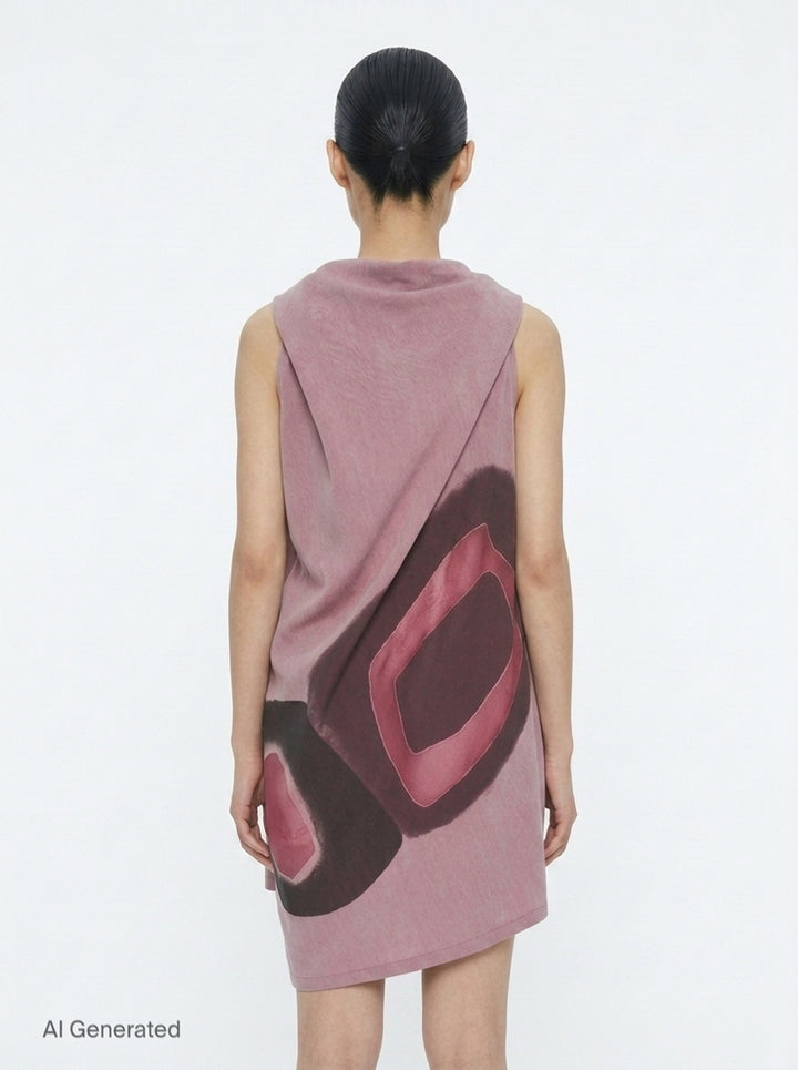 Abstract Print Draped Dress | Issey Miyake | Club21 - back