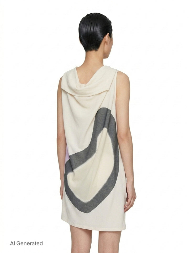 Abstract Print Draped Dress | Issey Miyake | Club21 - back
