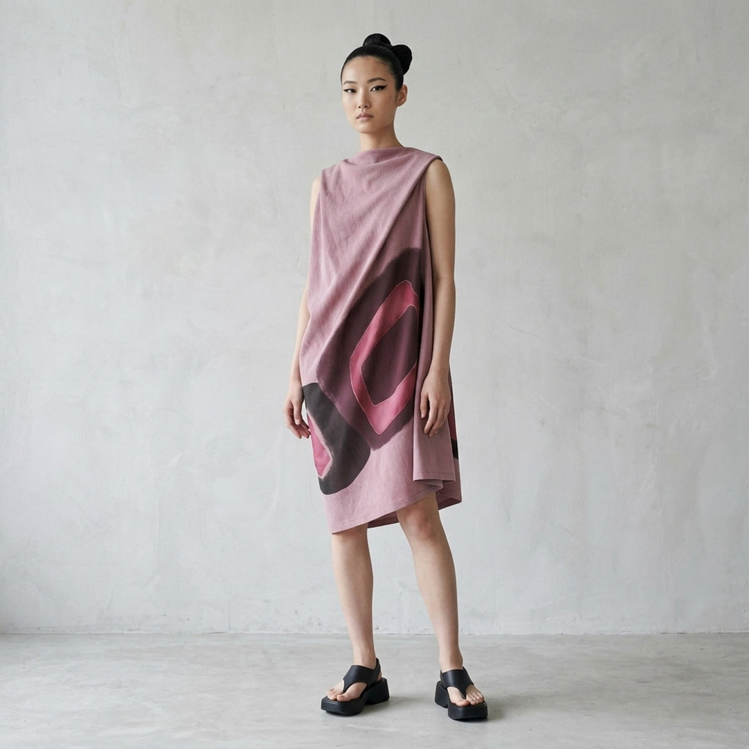 Abstract Print Draped Dress | Issey Miyake | Club21 - lifestyle