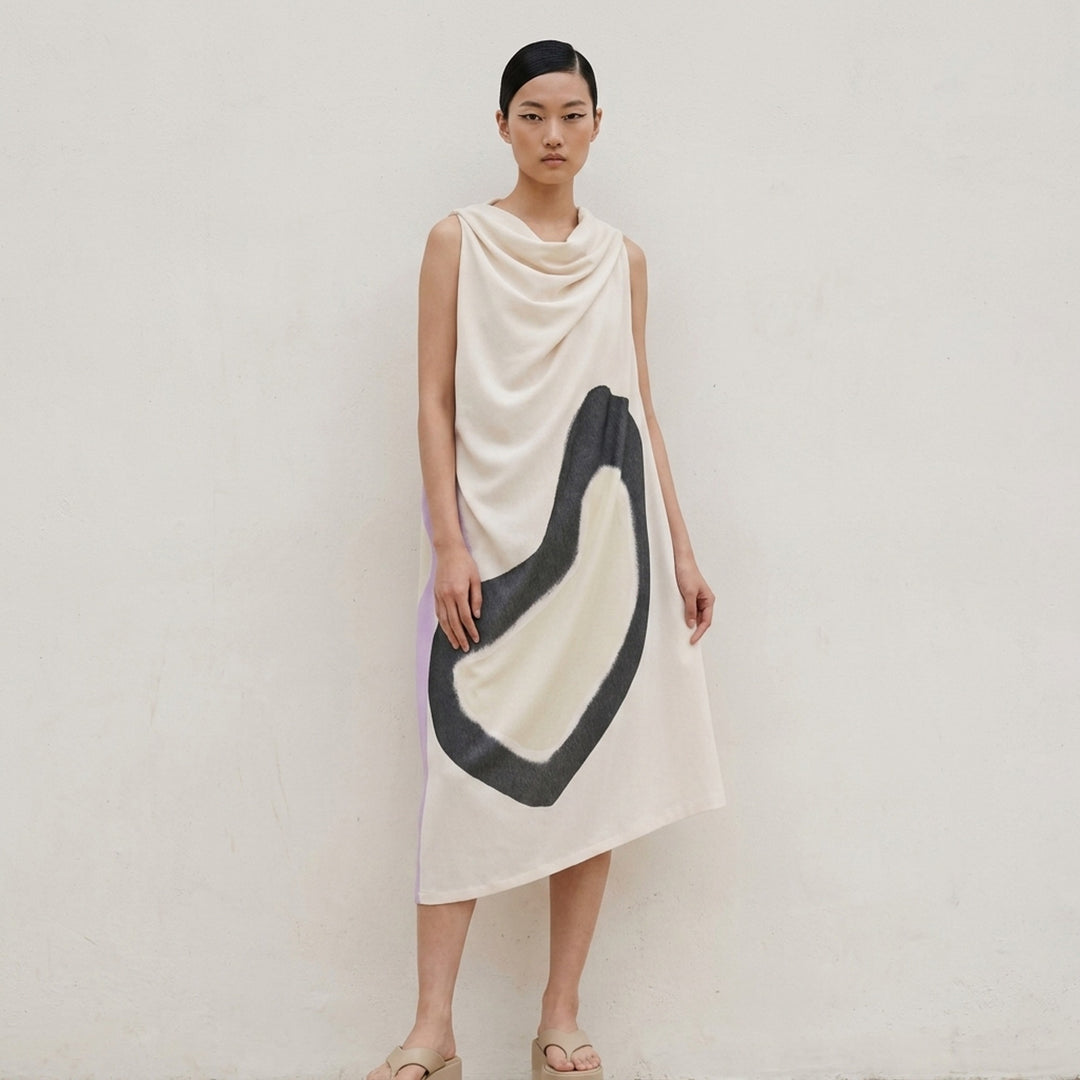 Abstract Print Draped Dress | Issey Miyake | Club21 - lifestyle