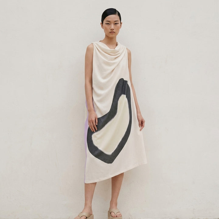 Abstract Print Draped Dress | Issey Miyake | Club21 - lifestyle