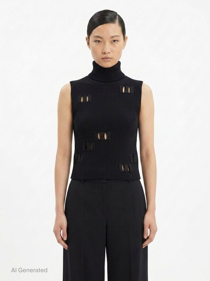 Belt Loop Knit Top | ISSEY MIYAKE | Club21 - front