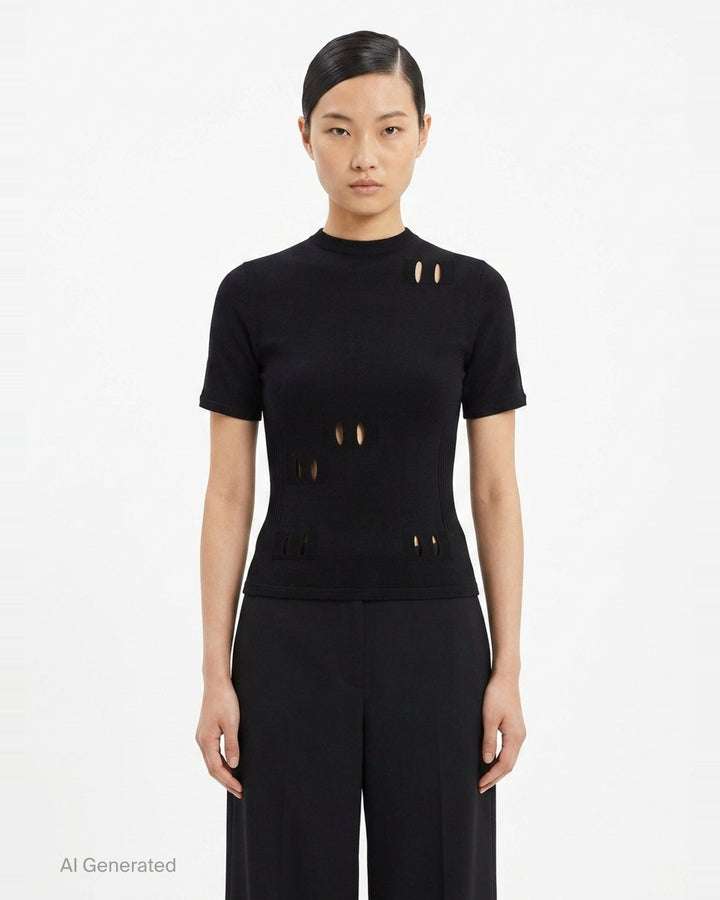 Belt Loop Knit Top | ISSEY MIYAKE | Club21 - front