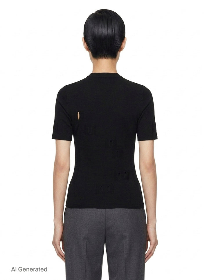 Belt Loop Knit Top | ISSEY MIYAKE | Club21 - back