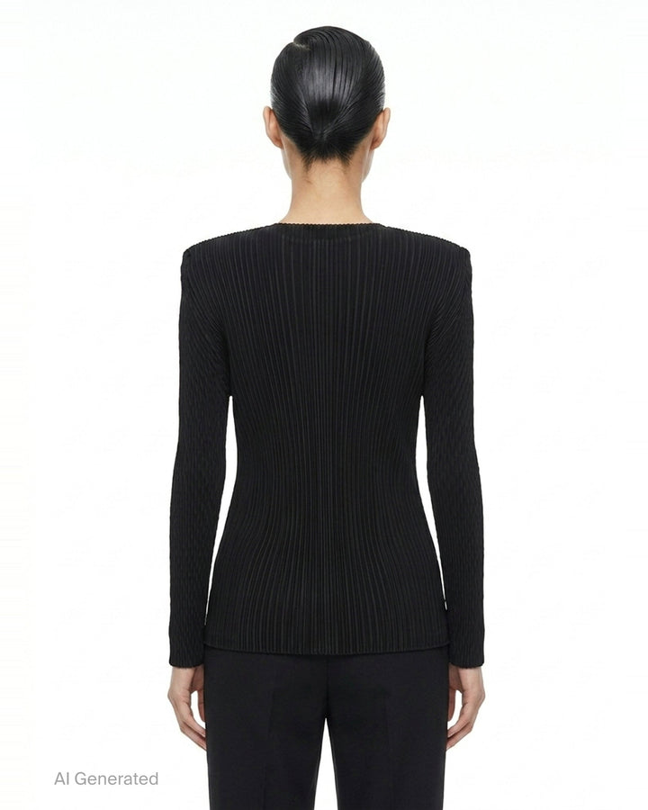 Box Shoulder Pleated Cardigan | Issey Miyake | Club21 - back