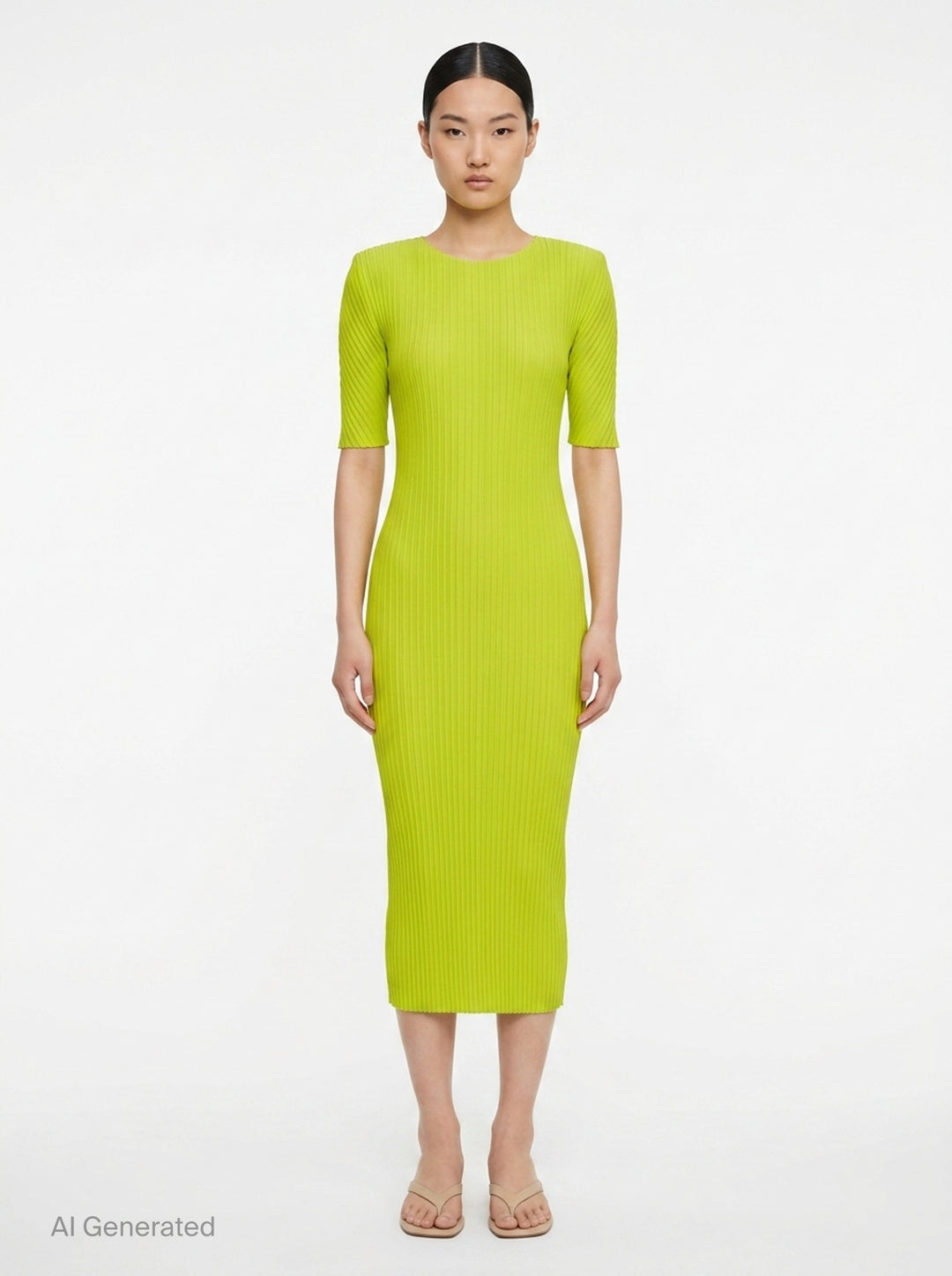Box Shoulder Pleated Dress | Issey Miyake | Club21 - front