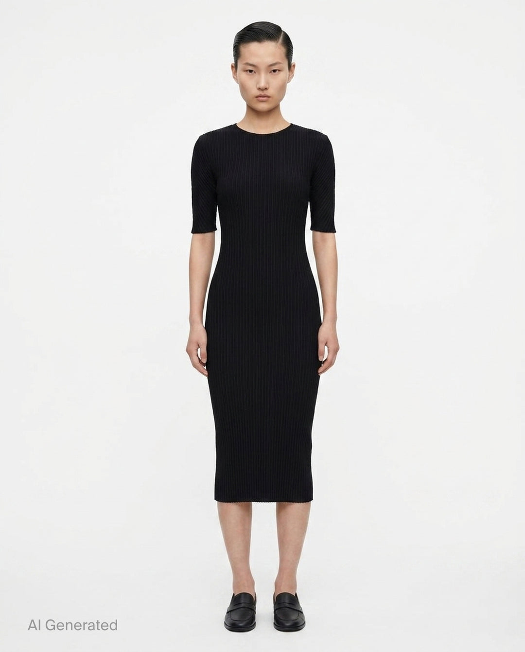 Box Shoulder Pleated Dress | Issey Miyake | Club21 - front