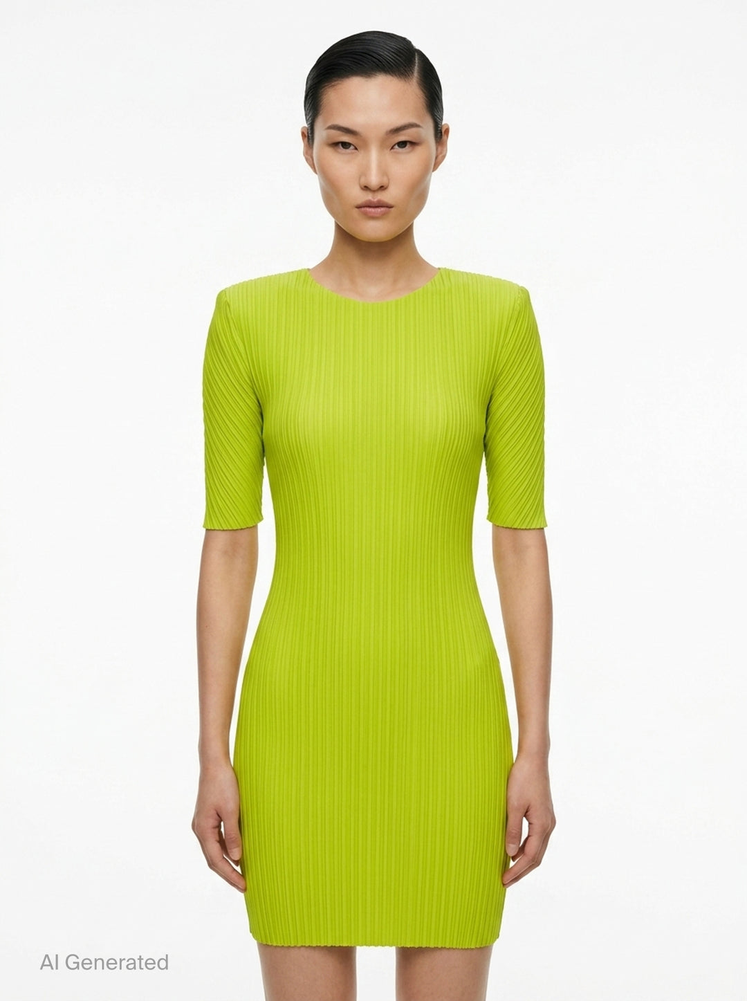 Box Shoulder Pleated Dress | Issey Miyake | Club21 - front