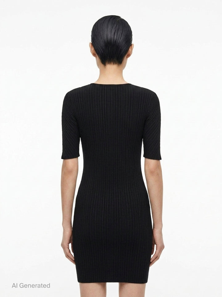 Box Shoulder Pleated Dress | Issey Miyake | Club21 - back