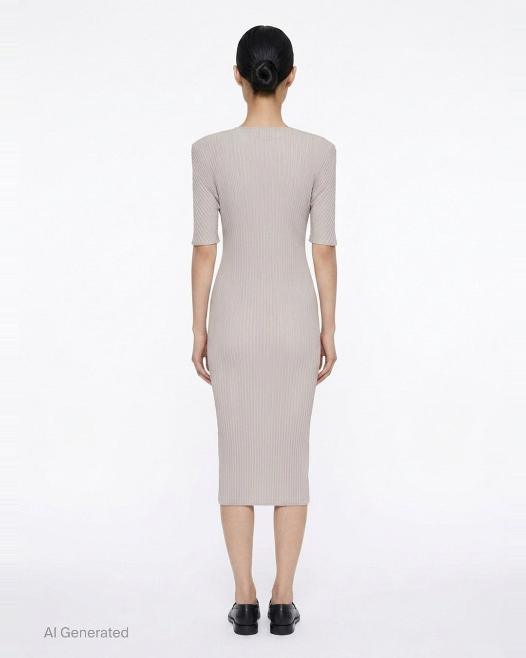 Box Shoulder Pleated Dress | Issey Miyake | Club21 - back