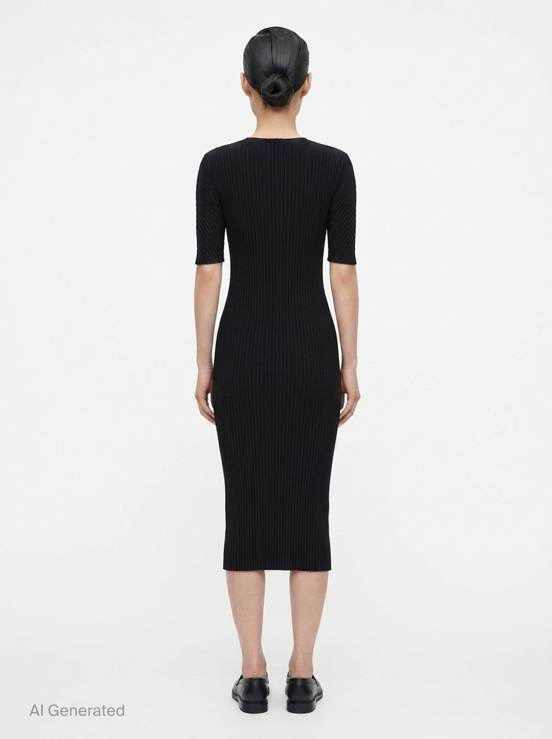 Box Shoulder Pleated Dress | Issey Miyake | Club21 - back