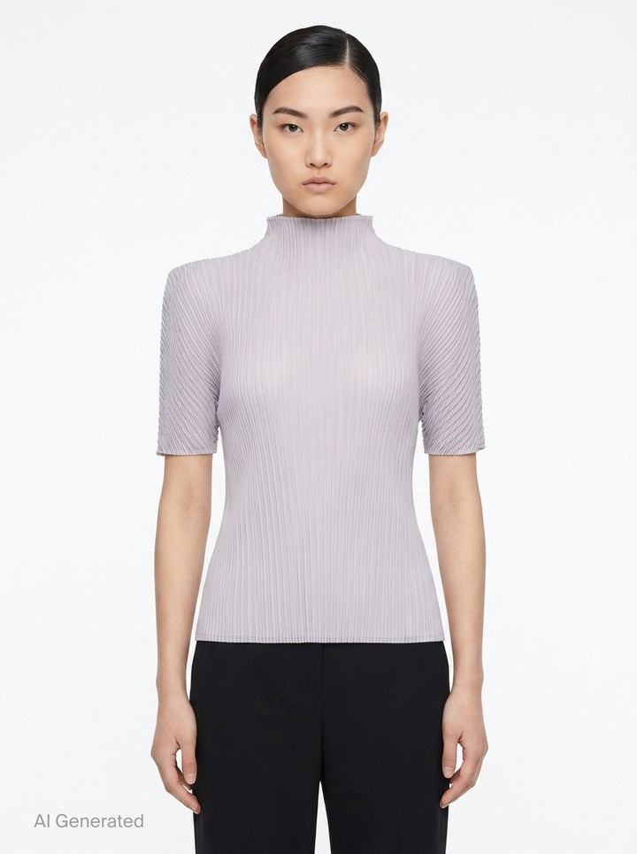 Box Shoulder Pleated Top | Issey Miyake | Club21 - front