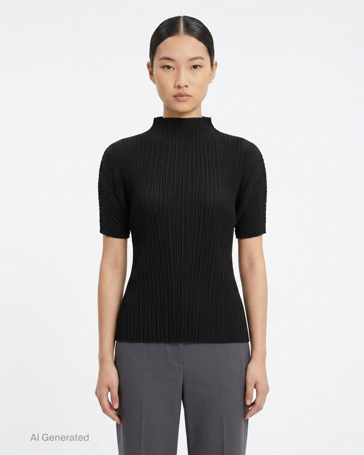 Box Shoulder Pleated Top | Issey Miyake | Club21 - front
