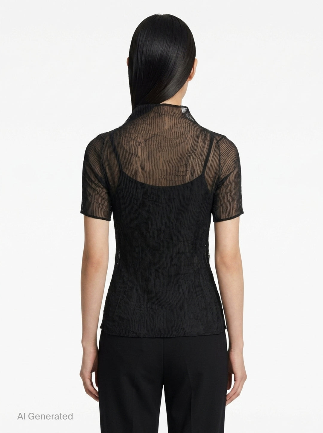 Chiffon Twist Short Sleeve Shirt | Issey Miyake | Club21 - back