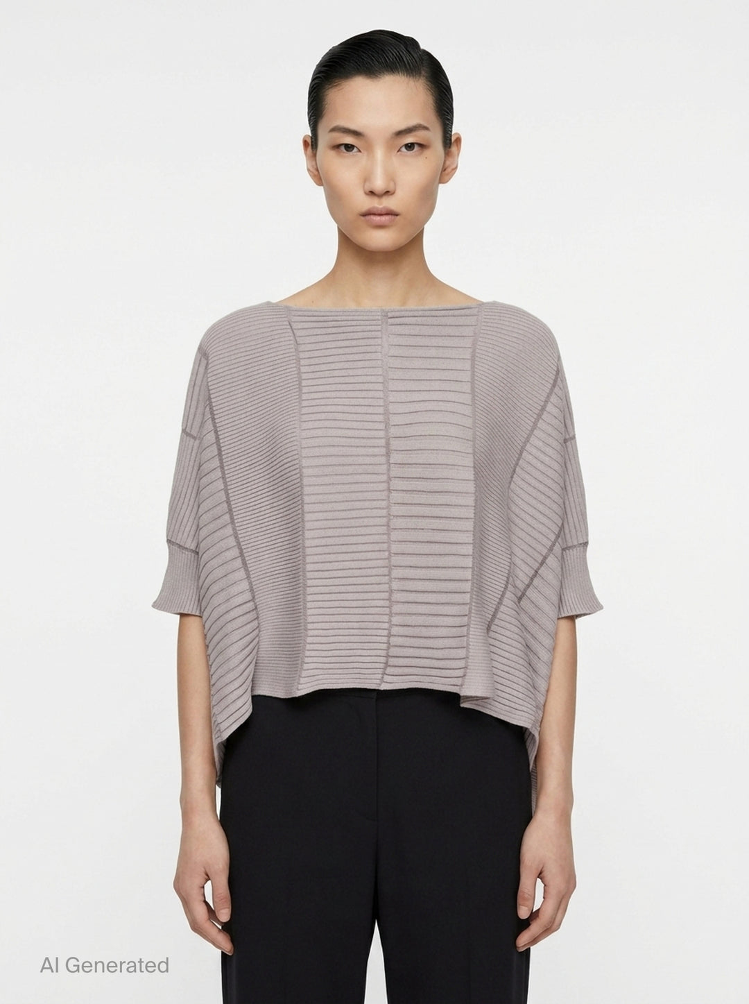 Column Ribbed Knit Top | Issey Miyake | Club21 - front