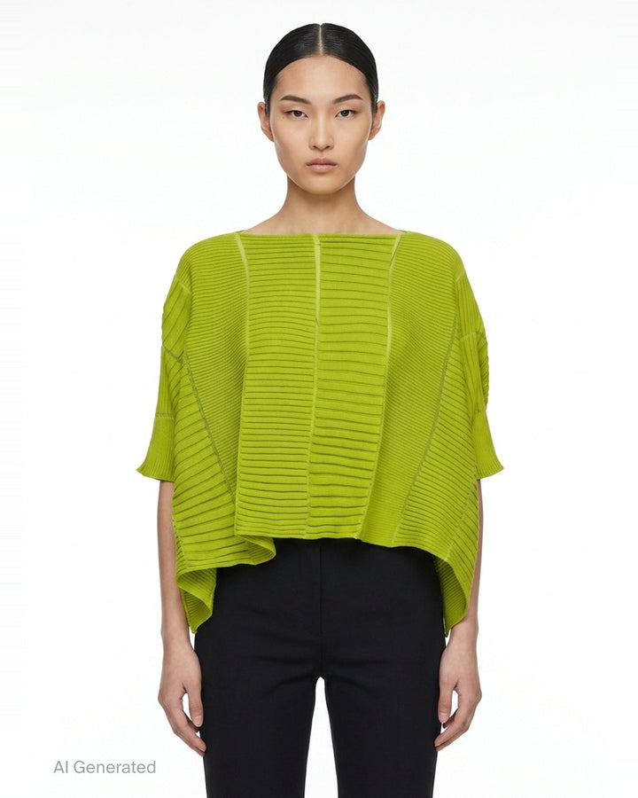 Column Ribbed Knit Top | Issey Miyake | Club21 - front