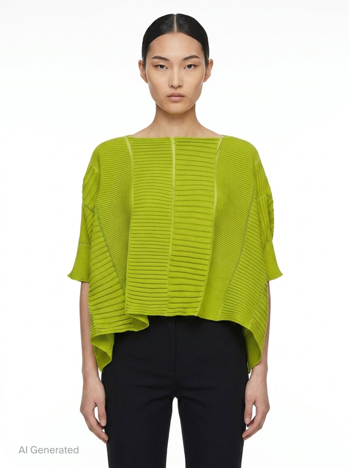 Column Ribbed Knit Top | Issey Miyake | Club21 - front