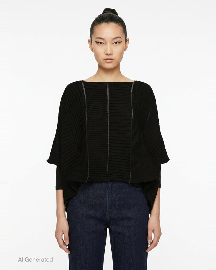 Column Ribbed Knit Top | Issey Miyake | Club21 - front