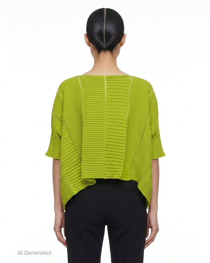 Column Ribbed Knit Top | Issey Miyake | Club21 - back