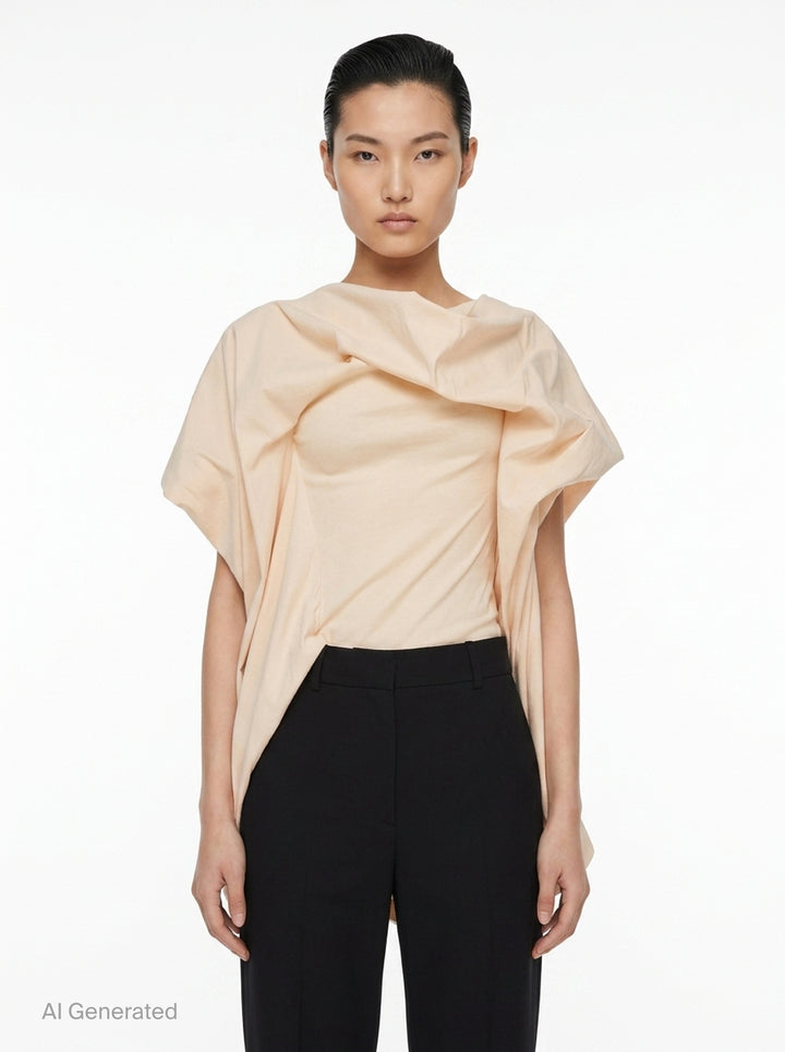 Concealed Draped Woven Top | Issey Miyake | Club21 - front