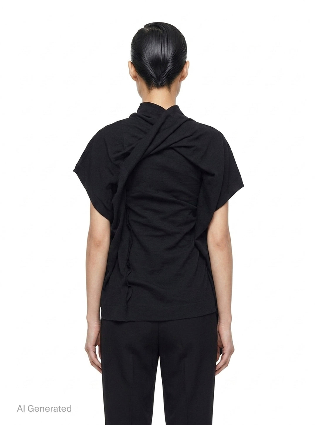 Concealed Draped Woven Top | Issey Miyake | Club21 - back