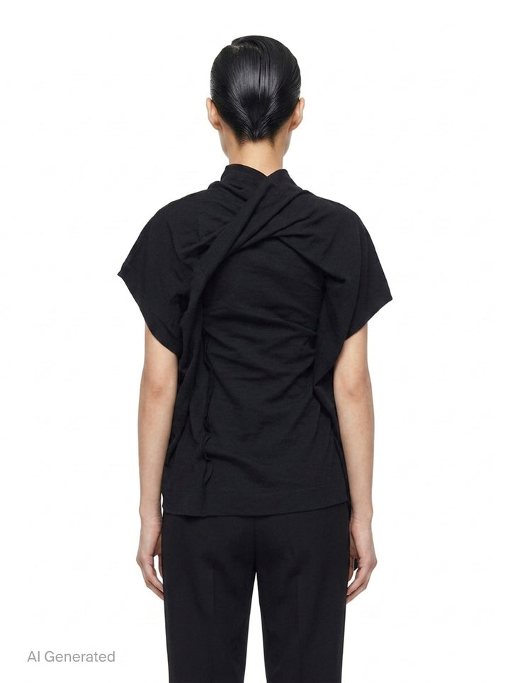 Concealed Draped Woven Top | Issey Miyake | Club21 - back