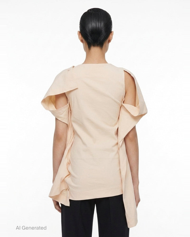 Concealed Draped Woven Top | Issey Miyake | Club21 - back